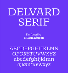 Пример шрифта Delvard Serif Italic